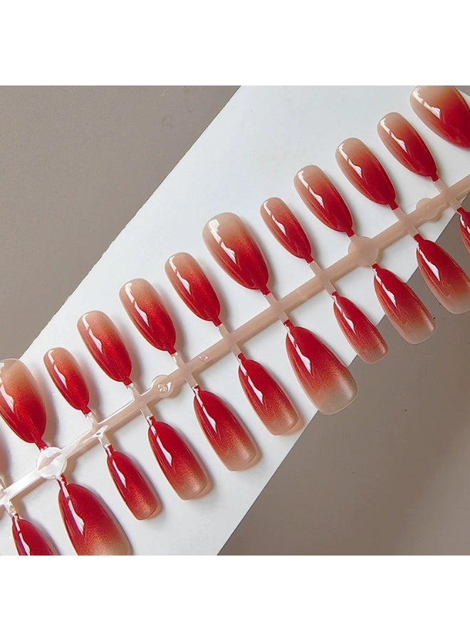 Goolsky أظافر ضغط بتدرج أحمر على شكل عين قطة لموسم الخريف والشتاء - Image 1