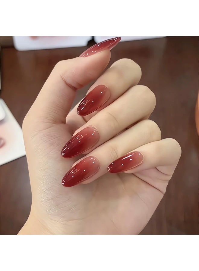 Goolsky أظافر ضغط بتدرج أحمر على شكل عين قطة لموسم الخريف والشتاء - Image 2