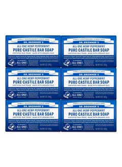 Dr. Bronner's Dr. Bronner’S Purecastile Bar Soap (Peppermint 5 Oz 6Pack) Made With Organic Oils For Face Body & Hair Gentle & Moisturizing Biodegradable Vegan Crueltyfree Nongmo  - Image 2
