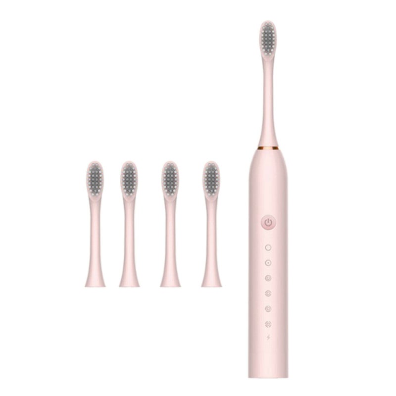 Electric Toothbrush USB Rechargeable Toothbrush High Frequency Little Noise Timing Toothbrush 5 Modes Adjustable Waterproof 4 Brush Heads - Image 1