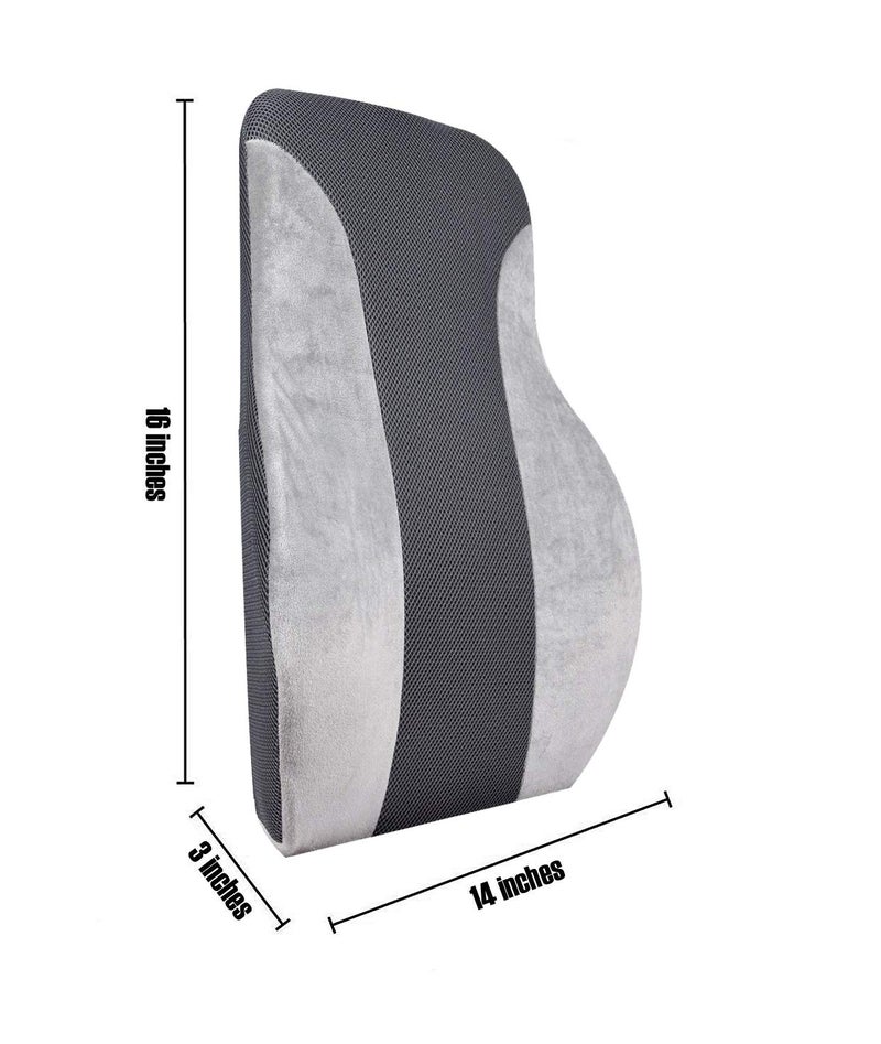 BIGBEN OREST Neck Pillow with Backrest Combo Pack Memory Foam Travel Pillow Neck Rest BackRest Car Flight Bus Office Gaming Watching TV Grey - Image 2