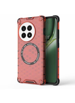 For OnePlus Ace 3 Pro 5G Honeycomb Magnetic Ring Shockproof Phone Case(Red)