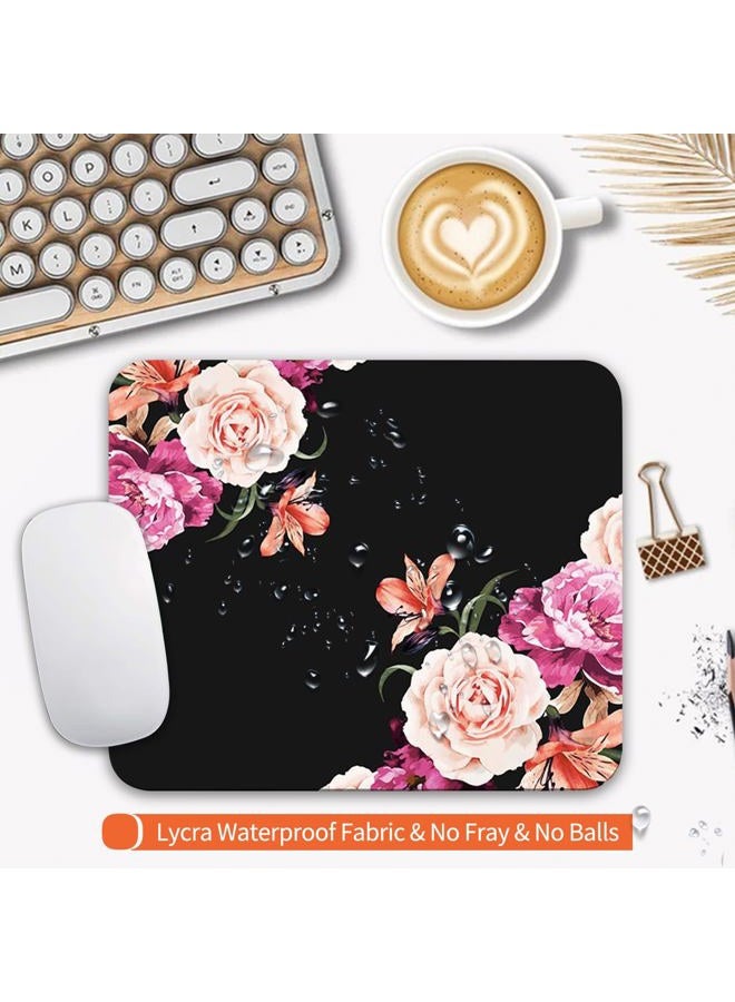 Armanza Square Mouse Pad Pretty Peony Flower, Personalized Premium-Textured Custom Mouse Mat Design , Washable Mousepad Lycra Cloth , Non-Slip Rubber Base Computer Mouse Pads for Wireless Mouse - Image 3