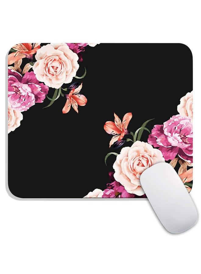 Armanza Square Mouse Pad Pretty Peony Flower, Personalized Premium-Textured Custom Mouse Mat Design , Washable Mousepad Lycra Cloth , Non-Slip Rubber Base Computer Mouse Pads for Wireless Mouse - Image 1