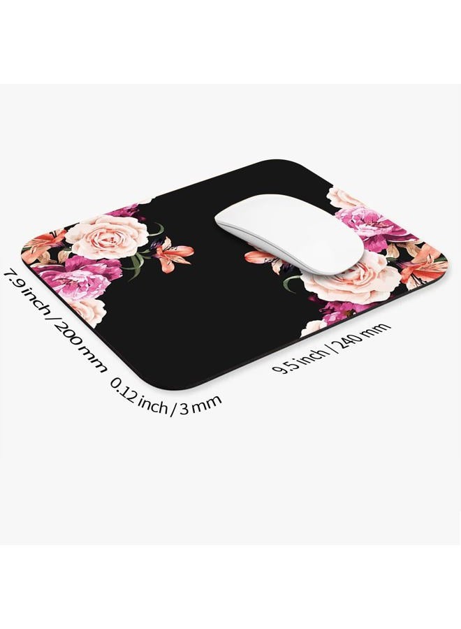 Armanza Square Mouse Pad Pretty Peony Flower, Personalized Premium-Textured Custom Mouse Mat Design , Washable Mousepad Lycra Cloth , Non-Slip Rubber Base Computer Mouse Pads for Wireless Mouse - Image 2