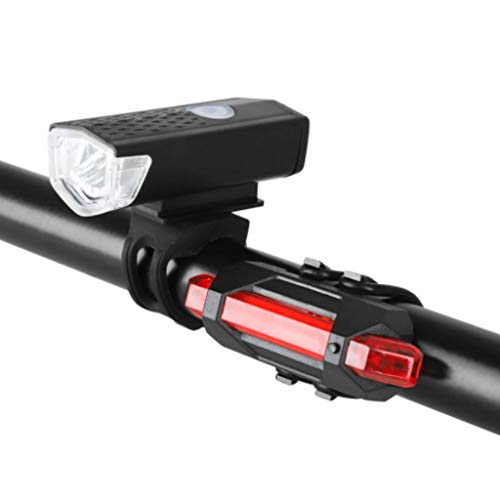 RESHNE Combo of Bicycle LED USB Rechargeable Head Light and Tail Light (Black) - Image 3