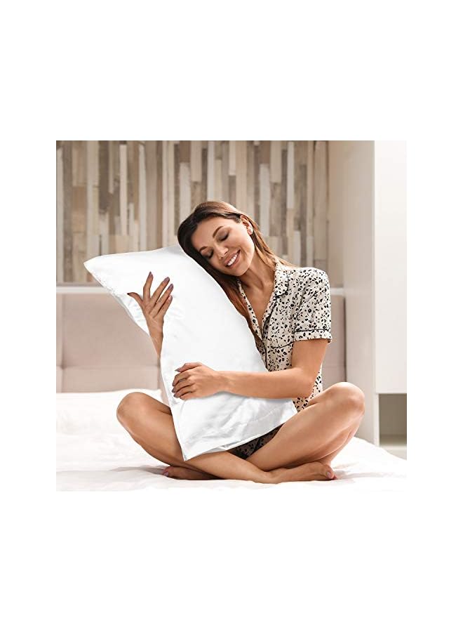 BEDELITE Satin Pillowcase for Hair and Skin, Super Soft and Cooling Similar to Silk Pillow Cases 2 Pack with Envelope Closure, Gift for Women Men(20"x30" Queen Size, White) - Image 4