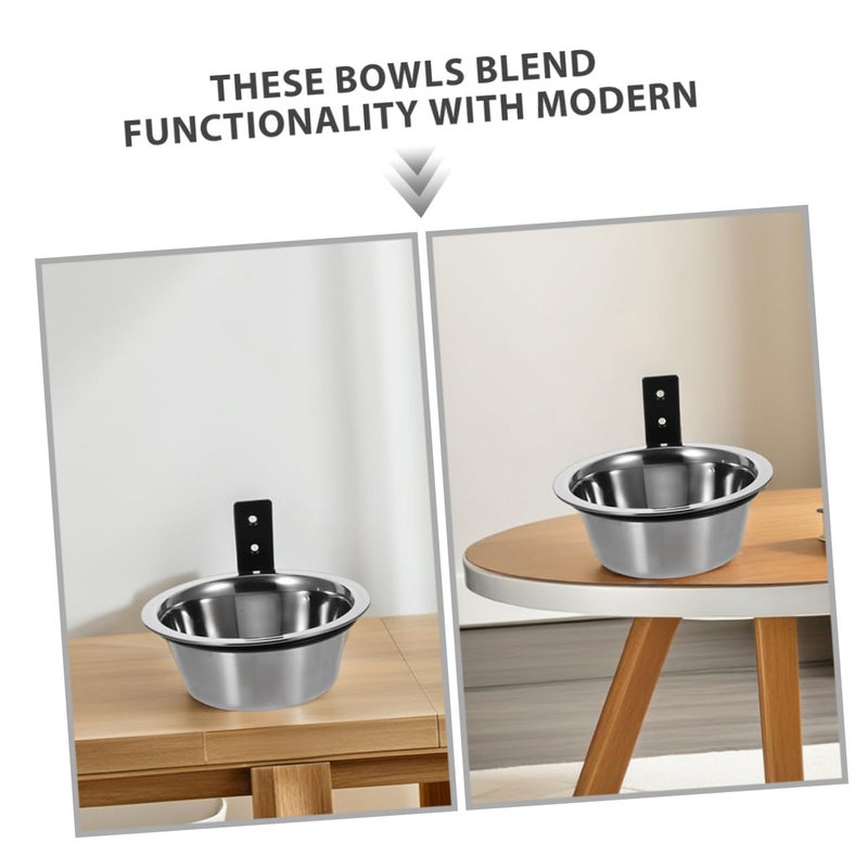 2Pcs Elevated Wall Mounted Dog Bowls Space Saving Pet Feeder For Small Pets - Image 4