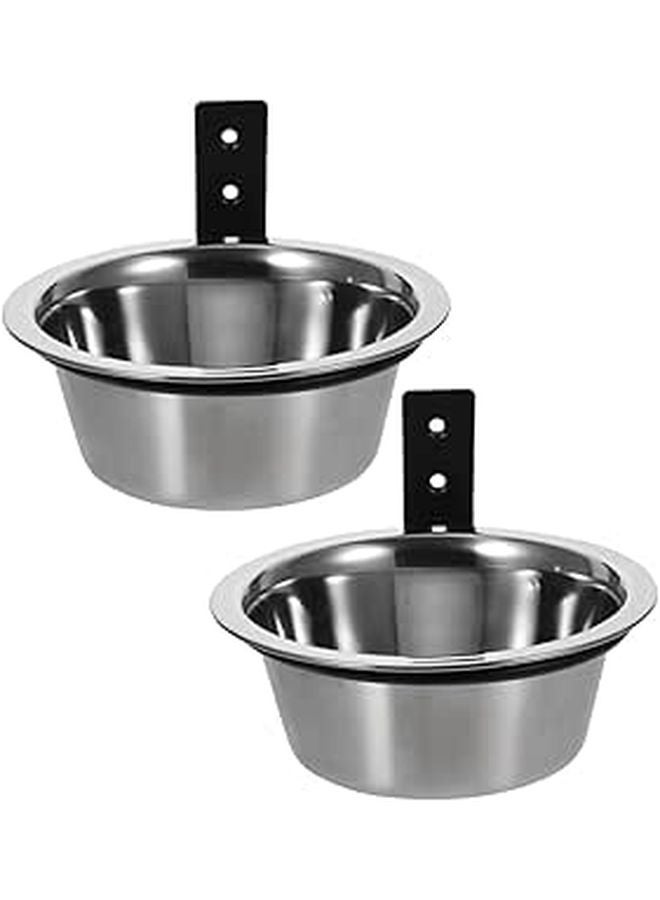 2Pcs Elevated Wall Mounted Dog Bowls Space Saving Pet Feeder For Small Pets - Image 1