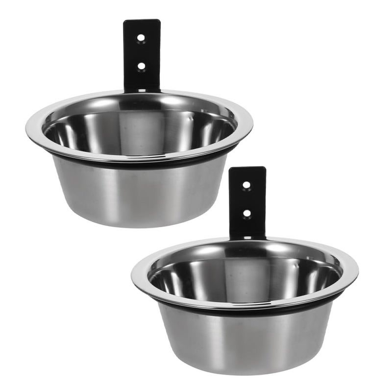 2Pcs Elevated Wall Mounted Dog Bowls Space Saving Pet Feeder For Small Pets - Image 2