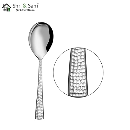 Shri & Sam Stainless Steel Impressa Hammered Serving Spoon,2 Pieces - Image 3