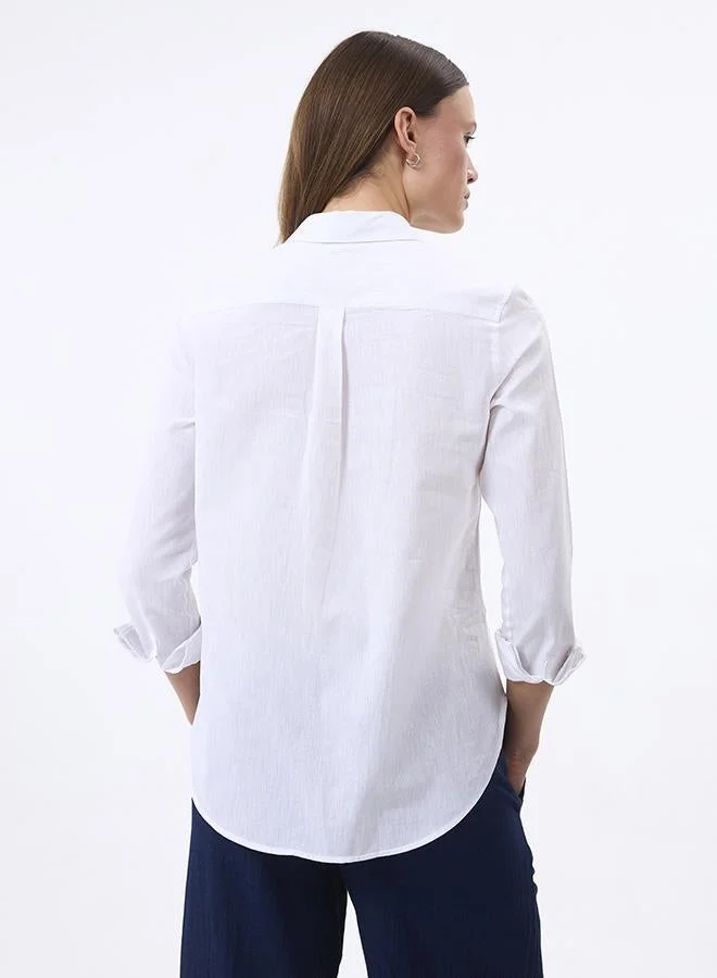FELIX HARDY White Linen Blended Shirt for Women for Women | Best Price UAE