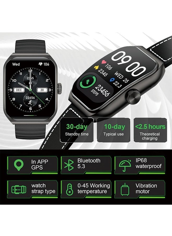 BLACK SHARK - Black Shark GT3 Smart Watch for Men,1.96" Smartwatch Bluetooth Call,SpO2 Heart Rate Monitor,100+ Sport Modes and GPS,IP68 Waterproof Fitness Tracker,10-Day,Activity Tracker for Android iOS,Black - Image 1
