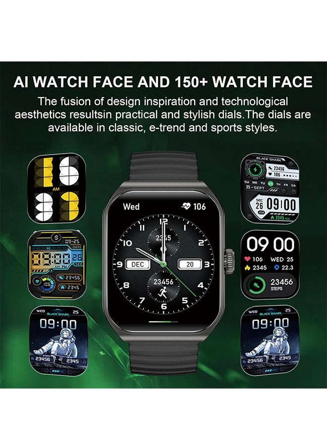 BLACK SHARK - Black Shark GT3 Smart Watch for Men,1.96" Smartwatch Bluetooth Call,SpO2 Heart Rate Monitor,100+ Sport Modes and GPS,IP68 Waterproof Fitness Tracker,10-Day,Activity Tracker for Android iOS,Black - Image 1