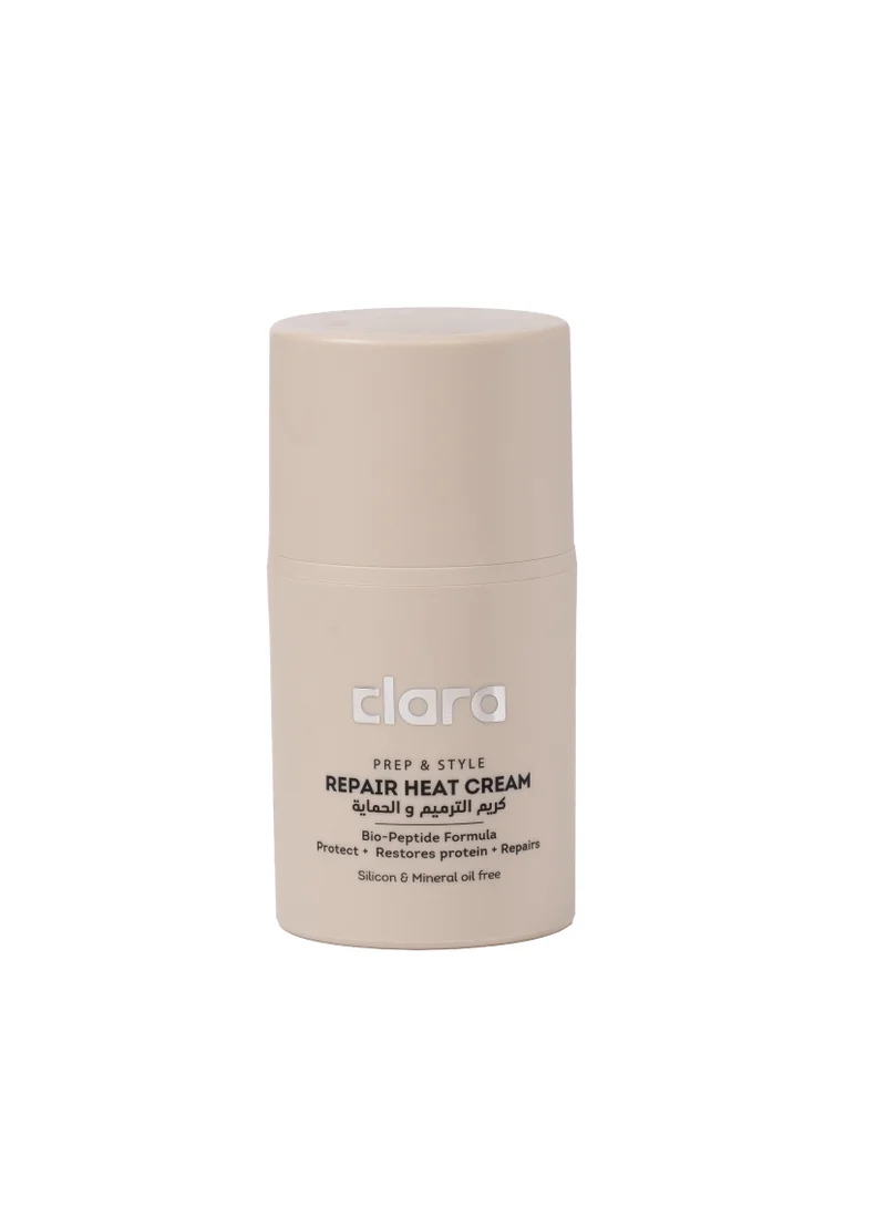 كلارا CLARA Repair Heat Cream – Bio-Peptide Leave-In Conditioner for Damaged Hair, Heat Protection, Anti-Frizz, Smoothing Hair Styling Cream, 50ml