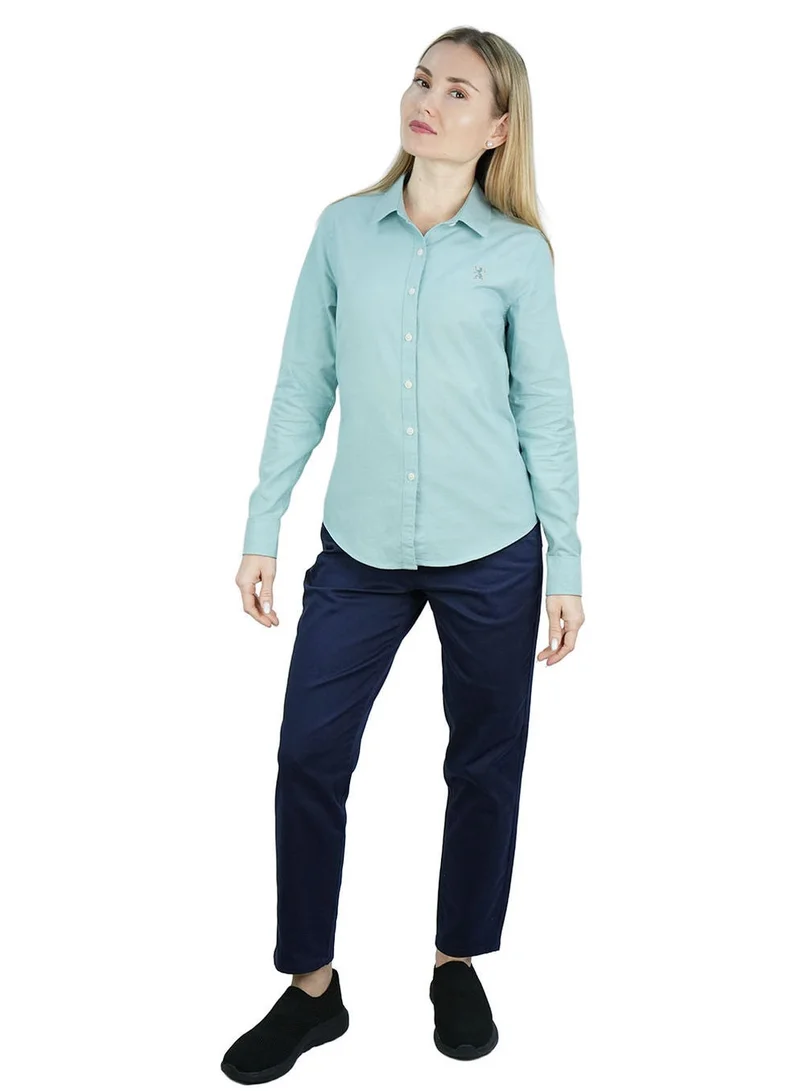 GIORDANO  Women's Cotton Oxford Slim fit Shirt with Lion Embroidery for Women | Best Price UAE