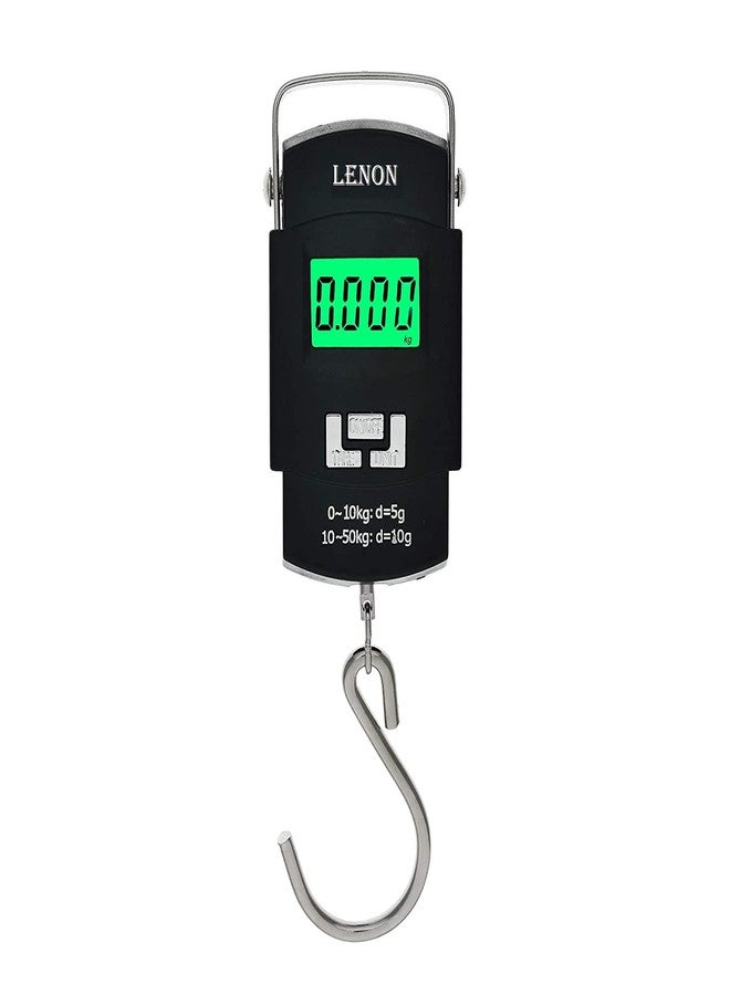 LENON Portable Luggage Hanging Weighing Scale 50KG With COB Metal Body Torch 3 Modes - Image 2