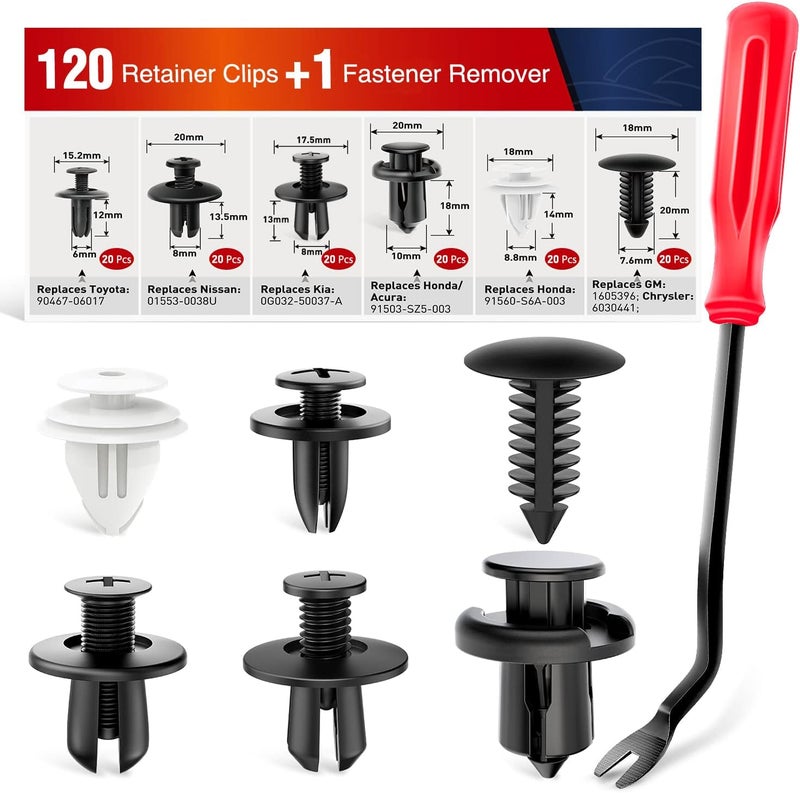 Nilight 100PCS Car Retainer Clips with Fastener Remover - Image 1