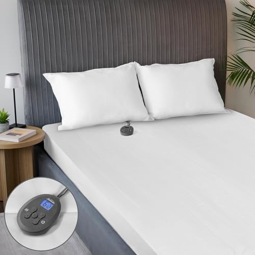 Sunbeam Electric Restful Quilted Heated Mattress Pad Twin 75" x 39" 12 Heat Settings 12-Hour Auto Shut-Off Extra-Cozy Fabric Deep Pocket Fit Machine Washable - Image 1