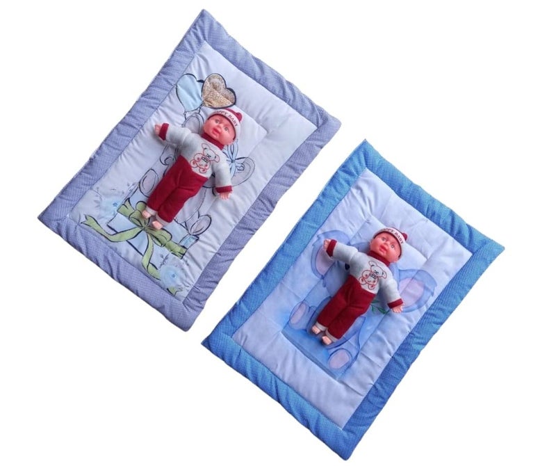 SmallBerry™ Newborn Baby Godadi Bedding Set with Mattress | Multi-Color & Design for Infants | Pack of 2 | Cozy Nursery Essentials for Your Precious Bundle of Joy (Nest&Rab) - Image 2