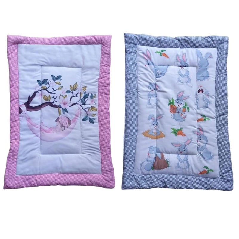 SmallBerry™ Newborn Baby Godadi Bedding Set with Mattress | Multi-Color & Design for Infants | Pack of 2 | Cozy Nursery Essentials for Your Precious Bundle of Joy (Nest&Rab) - Image 1