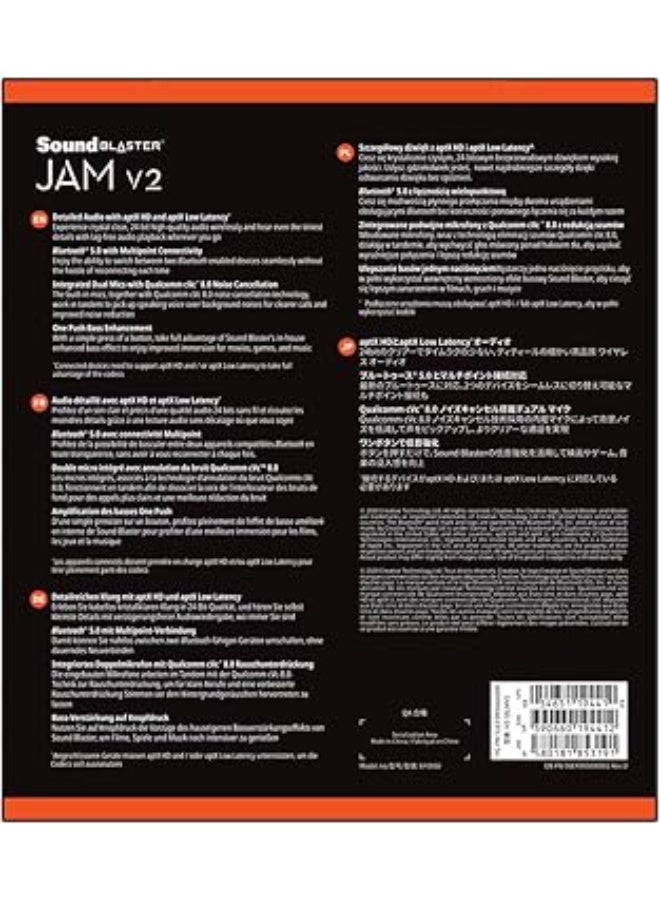 Creative Sound Blaster JAM V2 On-Ear Lightweight Bluetooth 5.0 Wireless Headphones with USB-C, aptX Low Latency, aptX HD, Multipoint Connectivity, Voice Detection and Noise Reduction, 22 Hours Battery Life - Image 4