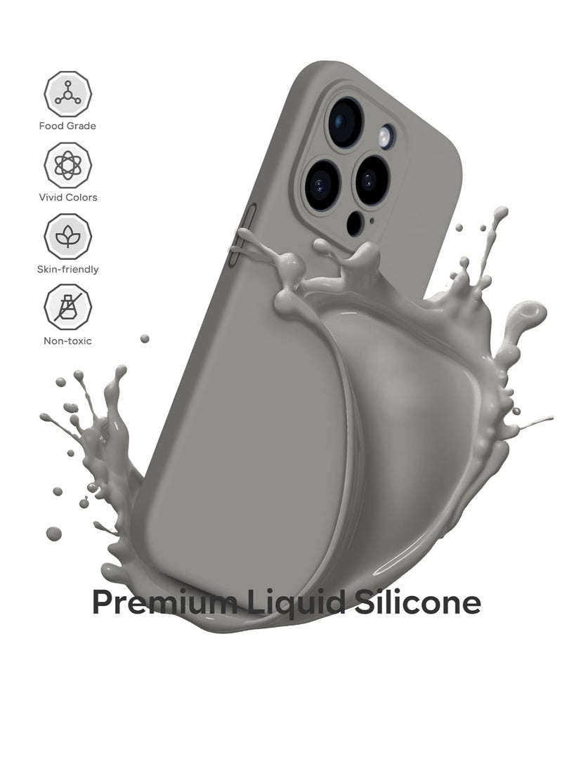 ELTRAZONE Compatible with iPhone 15 Pro Max Case 6.7", with 1 x Screen Protector, Silky-Soft Touch Liquid Silicone Case Shockproof Rubber Case for iPhone 15 Pro Max-Grey - Image 3