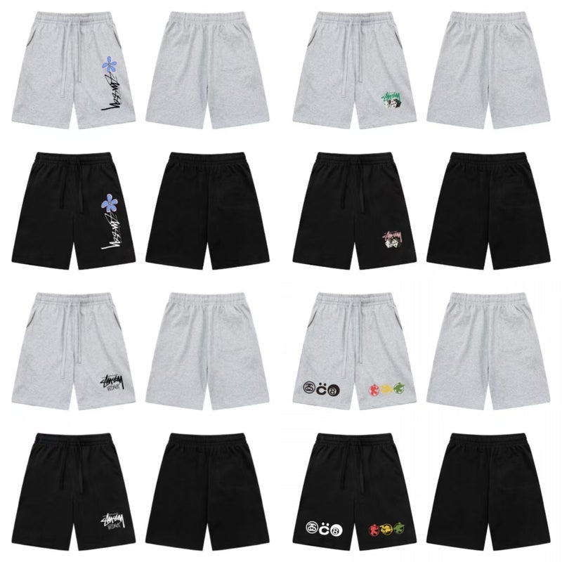 Letter Print Stu Casual Pants Skull Sieve Men'S And Women'S Youth Five-Point Pants Collection - Image 2