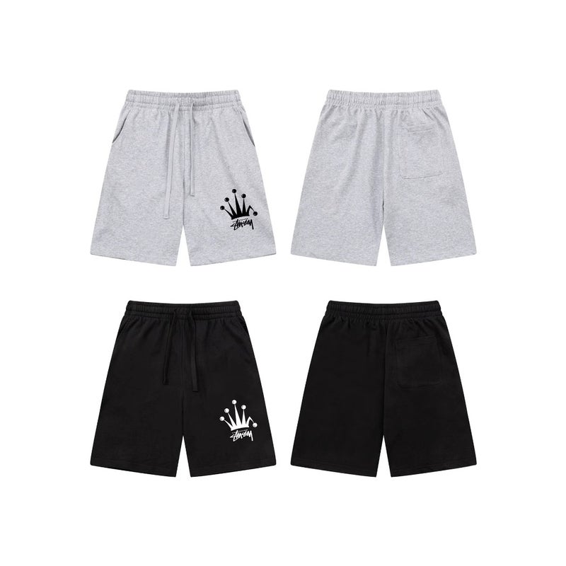 Letter Print Stu Casual Pants Skull Sieve Men'S And Women'S Youth Five-Point Pants Collection - Image 3