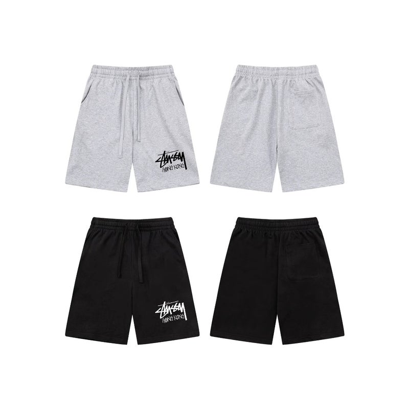 Letter Print Stu Casual Pants Skull Sieve Men'S And Women'S Youth Five-Point Pants Collection - Image 4