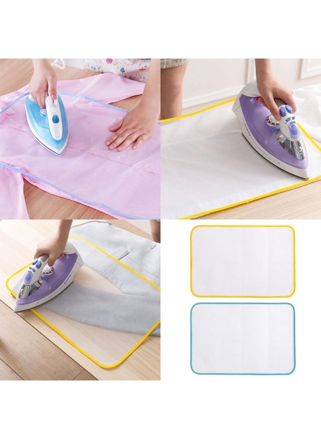 هابي هوم أغطية حماية للكي – 2 قطع من قماش شبكي مقاوم للحرارة للحماية من الحروق والتلف أثناء الكي – قماش واقي للملابس للكي بالبخار أو الحديد الساخن – 60×40 سم لكل قطعة – مناسب لجميع أنواع الأقمشة - Image 1