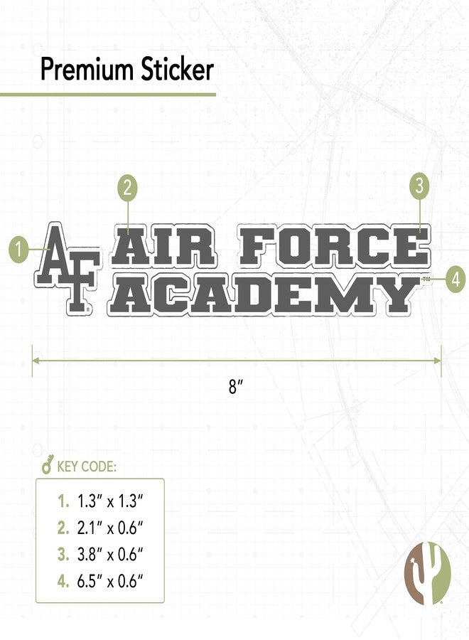 Desert Cactus United States Air Force Academy USAFA Fightin Falcons Name Logo Vinyl Decal Laptop Water Bottle Car Scrapbook (8 Inch Sticker) - Image 2
