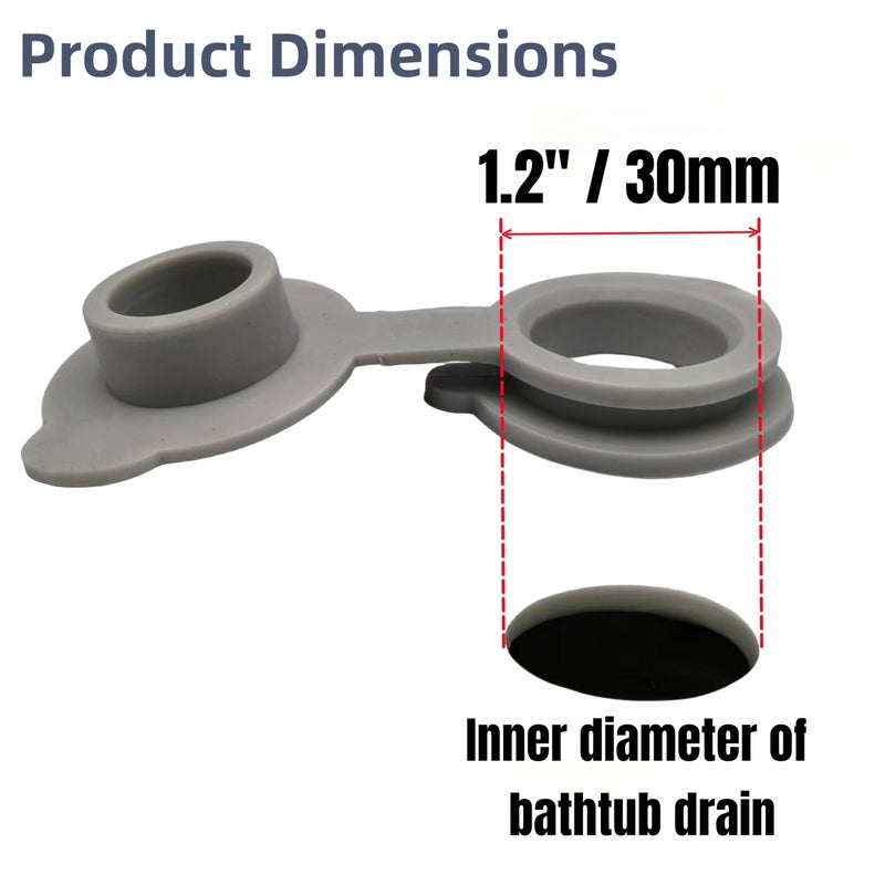 COLDDD Bathtub Stoppers, Silicone Bathtub Stopper, Fits Most Baby Bathtubs, 5 Sizes of Baby Bath tub Plugs (1.2'' I.D.) - Image 3
