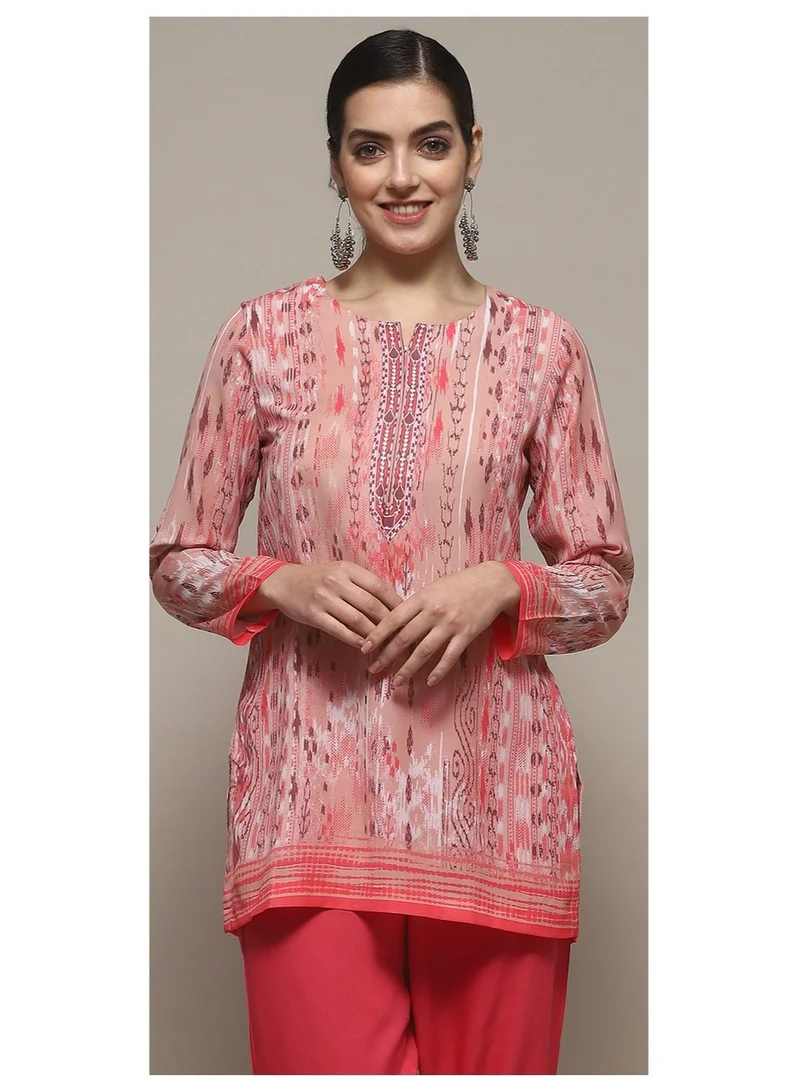 Biba  Pink Polyester Straight Kurti for Women | Best Price UAE