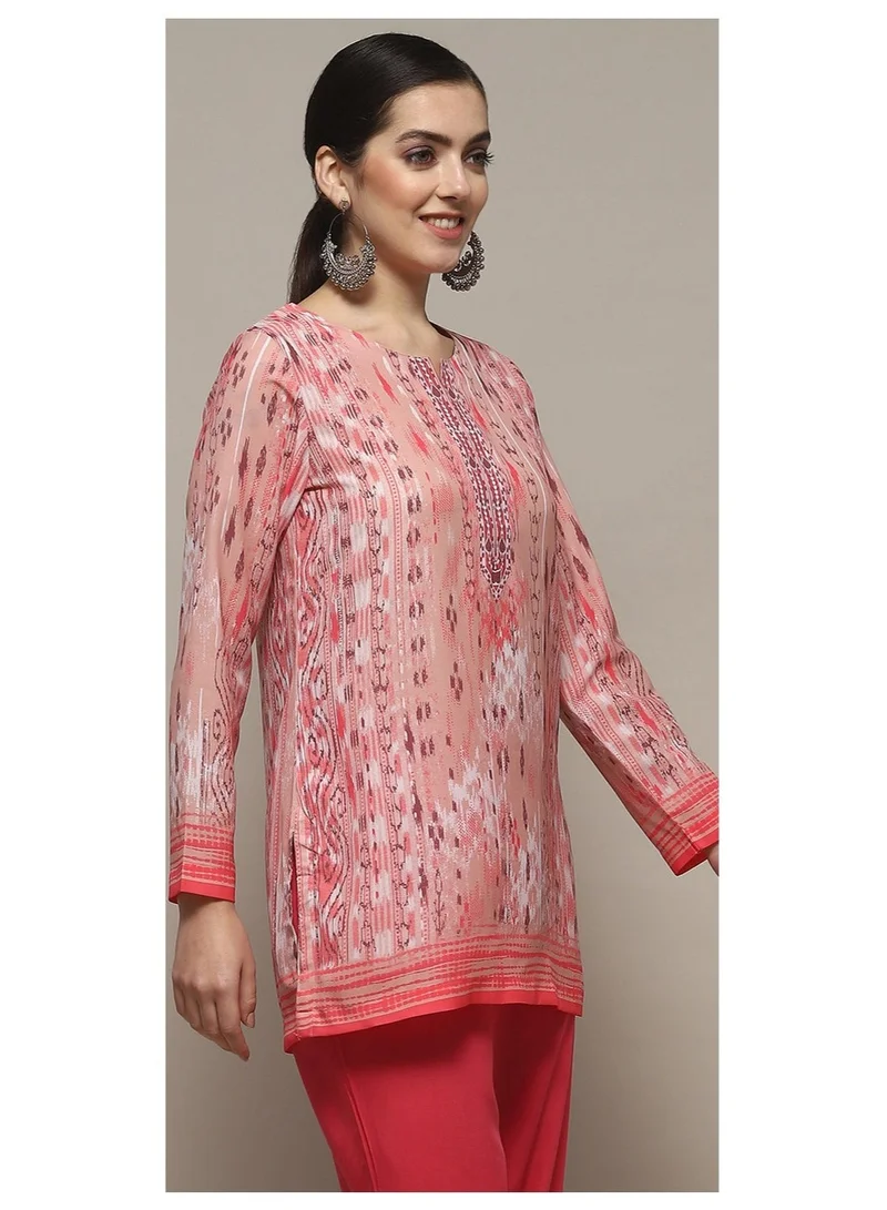Biba  Pink Polyester Straight Kurti for Women | Best Price UAE
