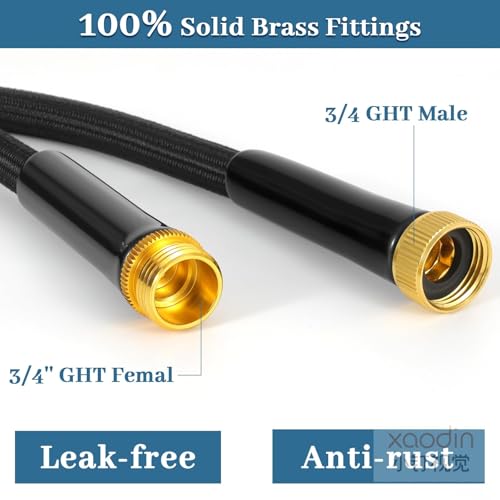 HmiL-U Garden Hose 25FT NonExpanding Hose Sturdy Lightweight Water Hose NoKink Tough Flexible Hose CrushProof for Yard Lawn Outdoor Car Wash Marine and Camper - Image 3