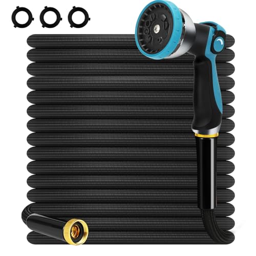 HmiL-U Garden Hose 25FT NonExpanding Hose Sturdy Lightweight Water Hose NoKink Tough Flexible Hose CrushProof for Yard Lawn Outdoor Car Wash Marine and Camper - Image 1