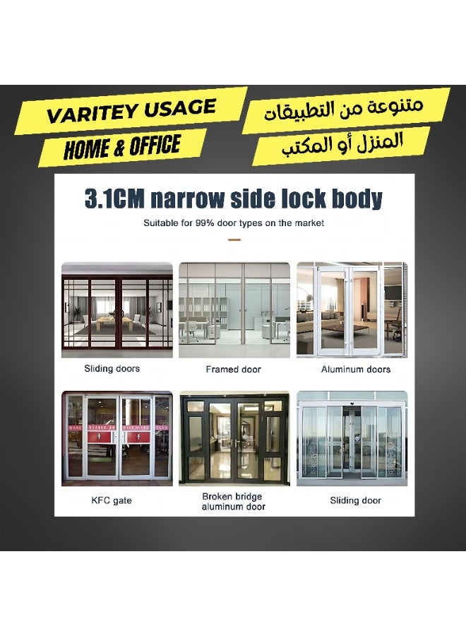 التاكس قفل باب ذكي ببصمة الإصبع RX | تطبيق TTLock | مناسب للأبواب الألمنيوم النحيفة | أبواب المجالس | فتح عبر البلوتوث ببصمة الإصبع ولوحة أرقام وبطاقة | مقبض طويل | مناسب للاستخدام الخارجي | مقاوم للماء والغبار بمعيار IP66 (أسود) - Image 5