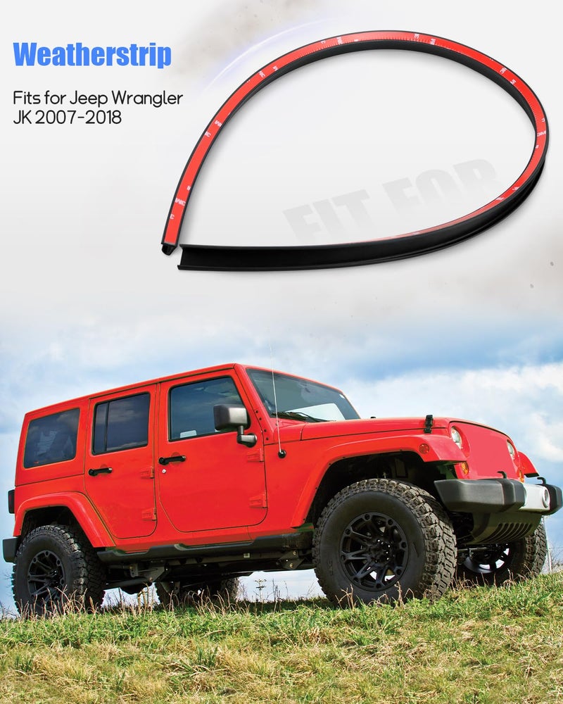 JUWEVAZU Hood Seal Weatherstrip Fit for Jeep Wrangler 2007 2008 2009 2010 2011 2012 2013 2014 2015 2016 2017 2018, Front Hood to Grille Weatherproof Seal Belt Replace 55397279AB - Image 2