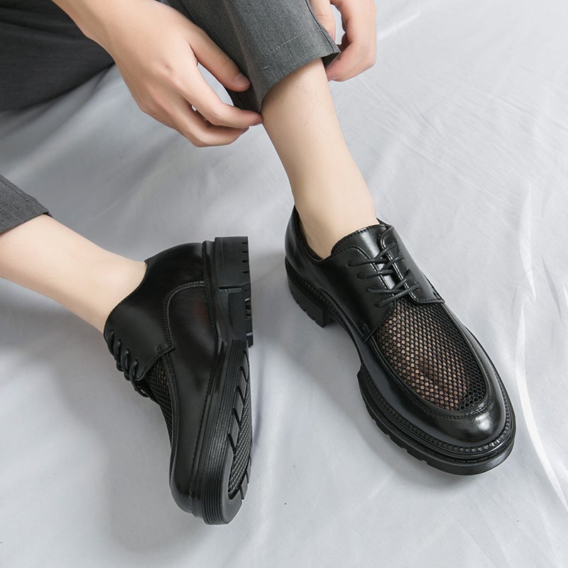 Men'S Shoes Casual Leather Shoes Fashion Plus Size Breathable Hollow Leather Shoes Fashion Business Leather Shoes - Image 5