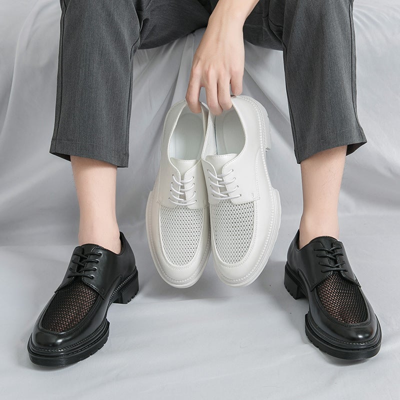 Men'S Shoes Casual Leather Shoes Fashion Plus Size Breathable Hollow Leather Shoes Fashion Business Leather Shoes - Image 2