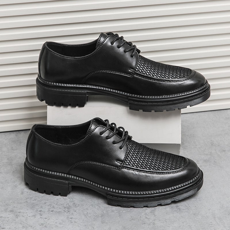 Men'S Shoes Casual Leather Shoes Fashion Plus Size Breathable Hollow Leather Shoes Fashion Business Leather Shoes - Image 1