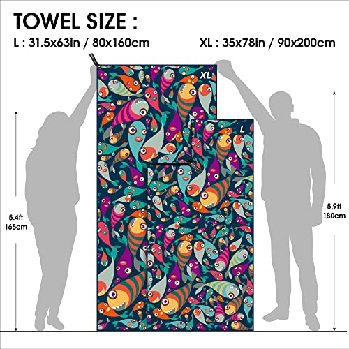 4Monster Microfiber Beach Towel Quick Dry,Super Absorbent Lightweight Travel Towel for Swimmers, Sand Free Camping Towel, Beach Towels for Pool,Swim,Water Sports,Yoga - Image 4