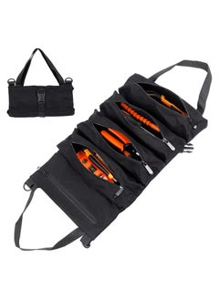 Beauenty Super Roll Tool Roll,Multi-Purpose Roll Up Tool Bag, Wrench Roll,Canvas Tool Organizer Bucket,Car First Aid Kit Wrap Roll Storage Case,Hanging Tool Zipper Carrier Tote,Car Camping Gear  - Image 1