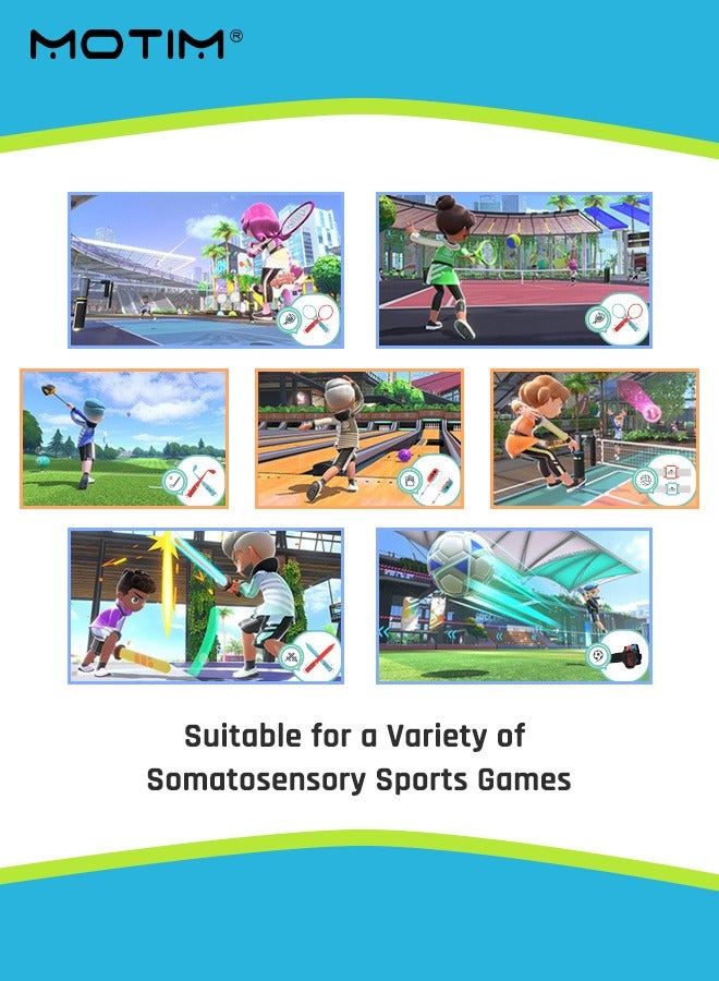 Motim 18 in 1 Switch Sports Game Accessories Bundle for Nintendo Switch, Family Games Accessories Kit, Included: Tennis Rackets+Sword Grips+Golf Clubs+Wrist Dance Bands and Leg Strap - Image 5