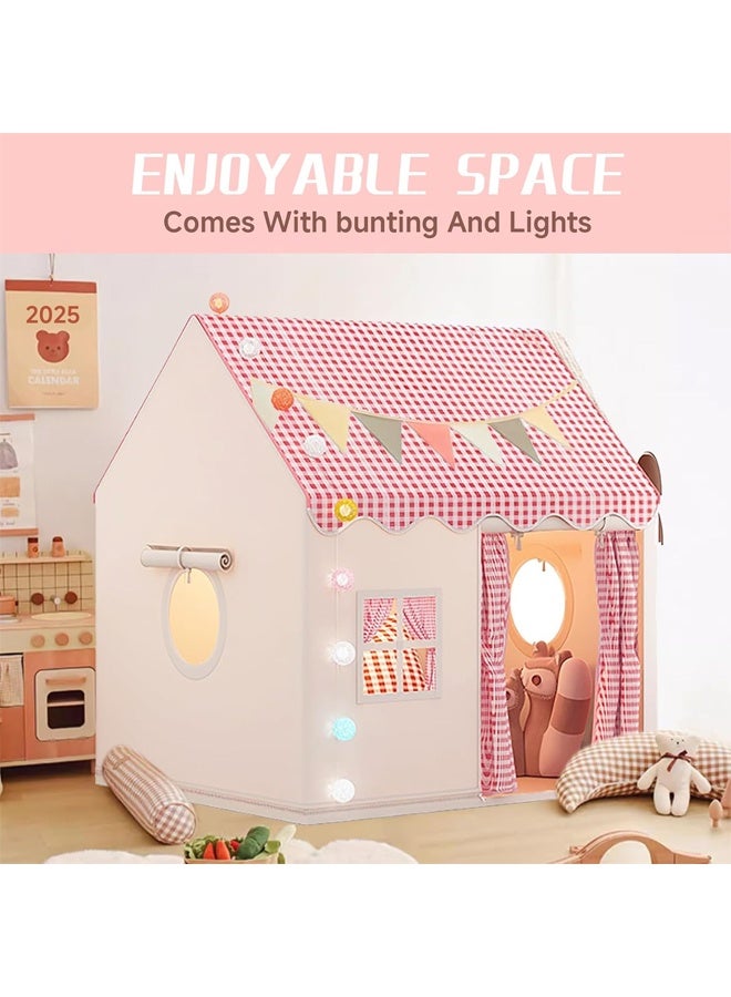 DUNISO خيمة منزل للأطفال داخل وخارج المنزل، بيت لعب للأطفال مع ستائر، قلعة أميرة للأطفال، ألعاب غرفة داخلية للأطفال من 3-10 سنوات - Image 2