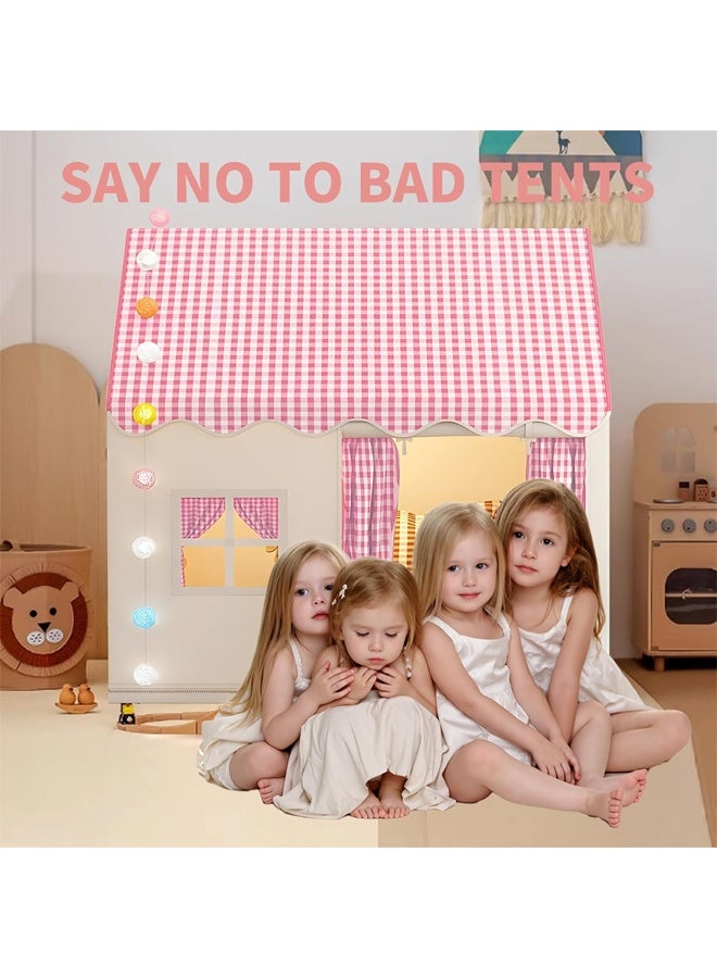 DUNISO خيمة منزل للأطفال داخل وخارج المنزل، بيت لعب للأطفال مع ستائر، قلعة أميرة للأطفال، ألعاب غرفة داخلية للأطفال من 3-10 سنوات - Image 5