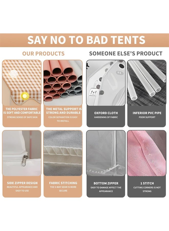 DUNISO خيمة منزل للأطفال داخل وخارج المنزل، بيت لعب للأطفال مع ستائر، قلعة أميرة للأطفال، ألعاب غرفة داخلية للأطفال من 3-10 سنوات - Image 3