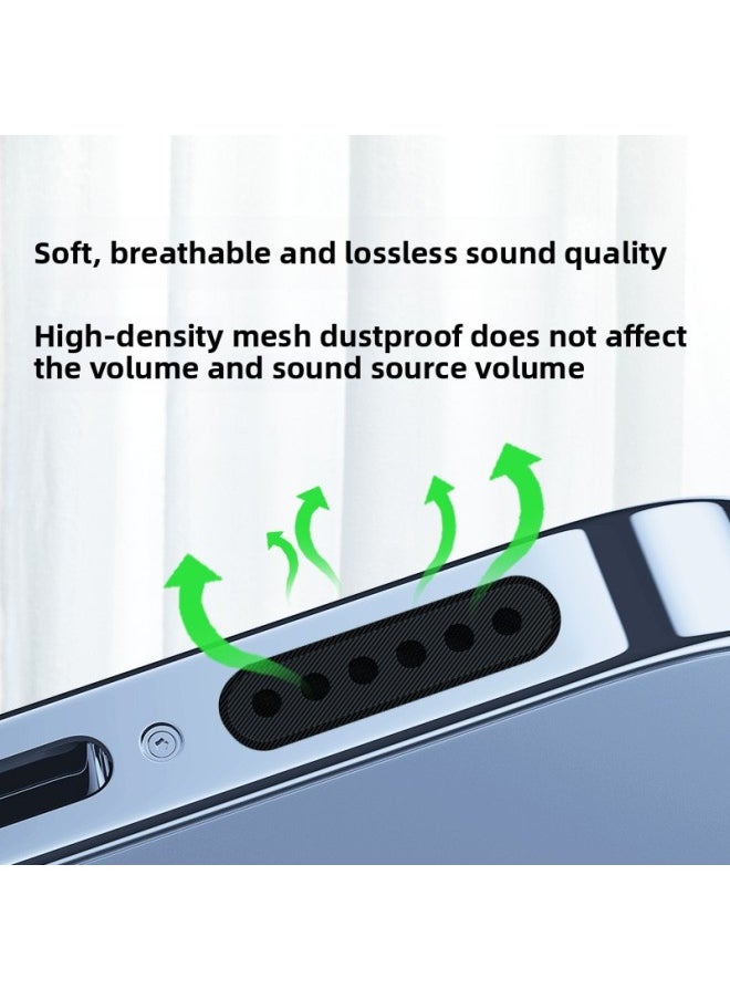 ماركة غير محددة - ملصق مضاد للغبار لمكبر صوت هاتف Iphone16promax لهاتف Iphone15، مكبر صوت شبكي مقاوم للغبار، اللون: [أسود] 5 أنماط قصيرة + 5 أنماط طويلة (تتضمن الأدوات) - Image 1