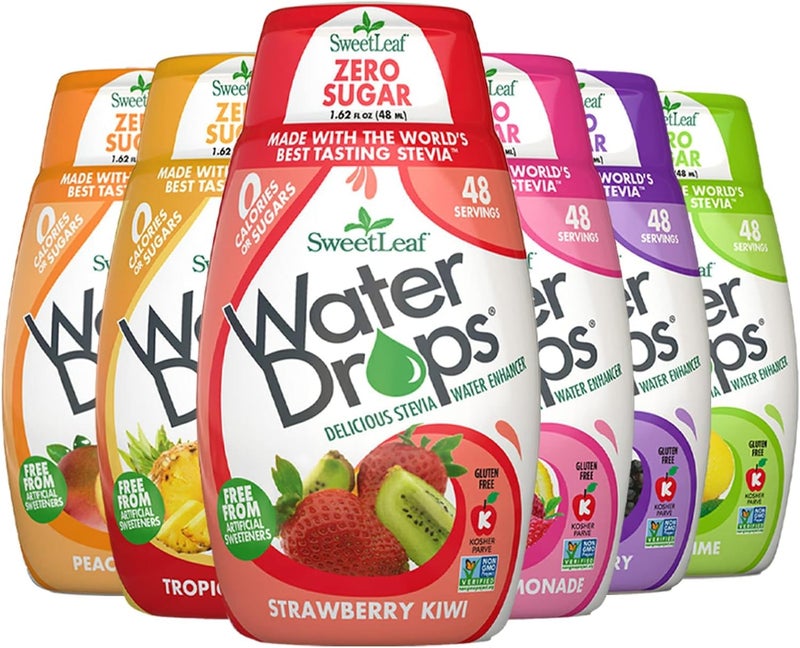 Sweet Drops SweetLeaf Stevia Water Drops - Water Enhancer Variety Pack, Sugar Free Stevia Water Flavoring Drops, Lemon Lime, Raspberry Lemonade, and 4 More Refreshing Flavors - Image 1